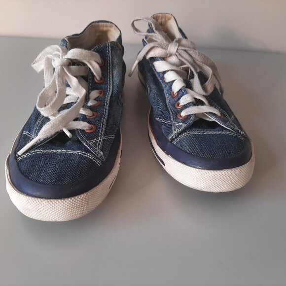Diesel Low Top Denim Sneakers - Women's Size 8 - Picture 5 of 10